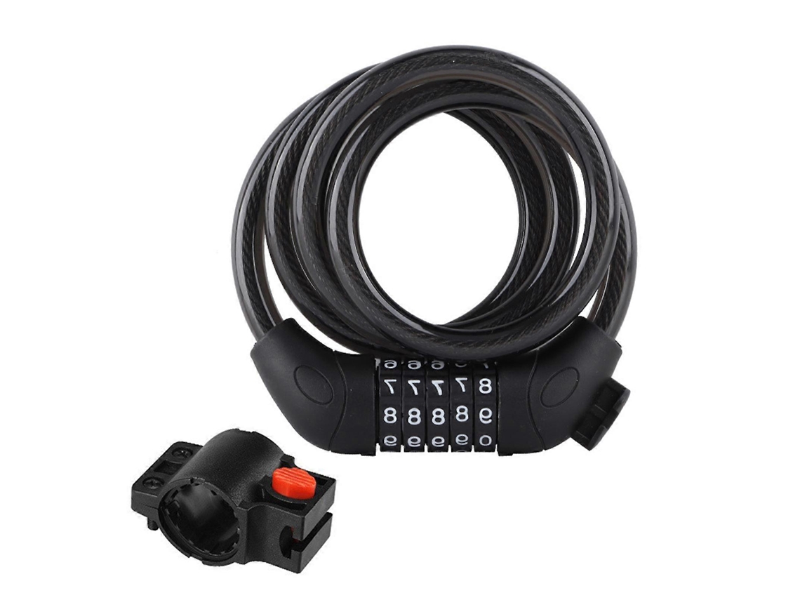Cadeado De Cabo Para Bicicleta Com 5 Dígitos, Revestimento Em Pvc Resistente A Cortes, Sistema Antifurto Universal, Trava De Segur Aquaforge