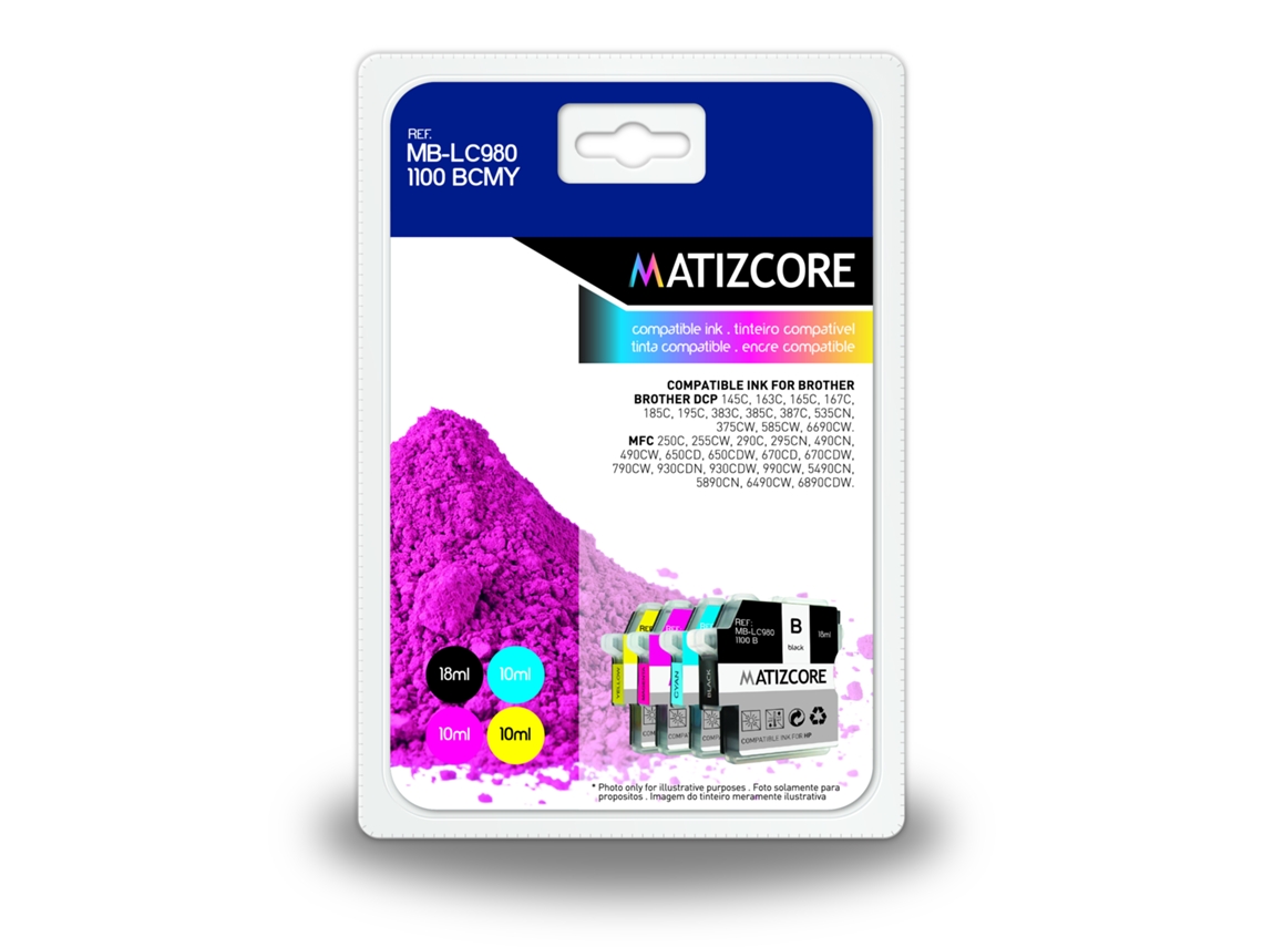 Pack 4 Tinteiros MATIZCORE Brother LC980/1100 (MBLC980/1100PK4)