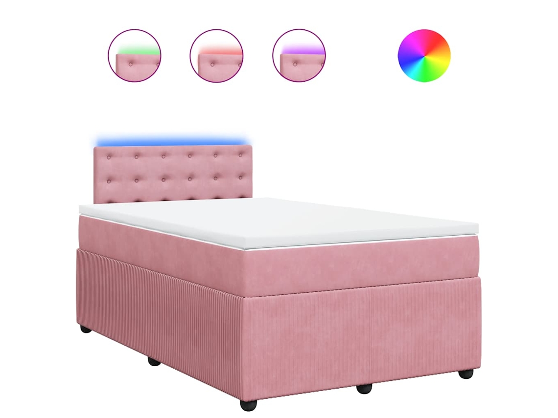 Box Spring Bed, Box Spring Beds Vidaxl Cor-de-rosa Veludo (120 X 190 Cm)