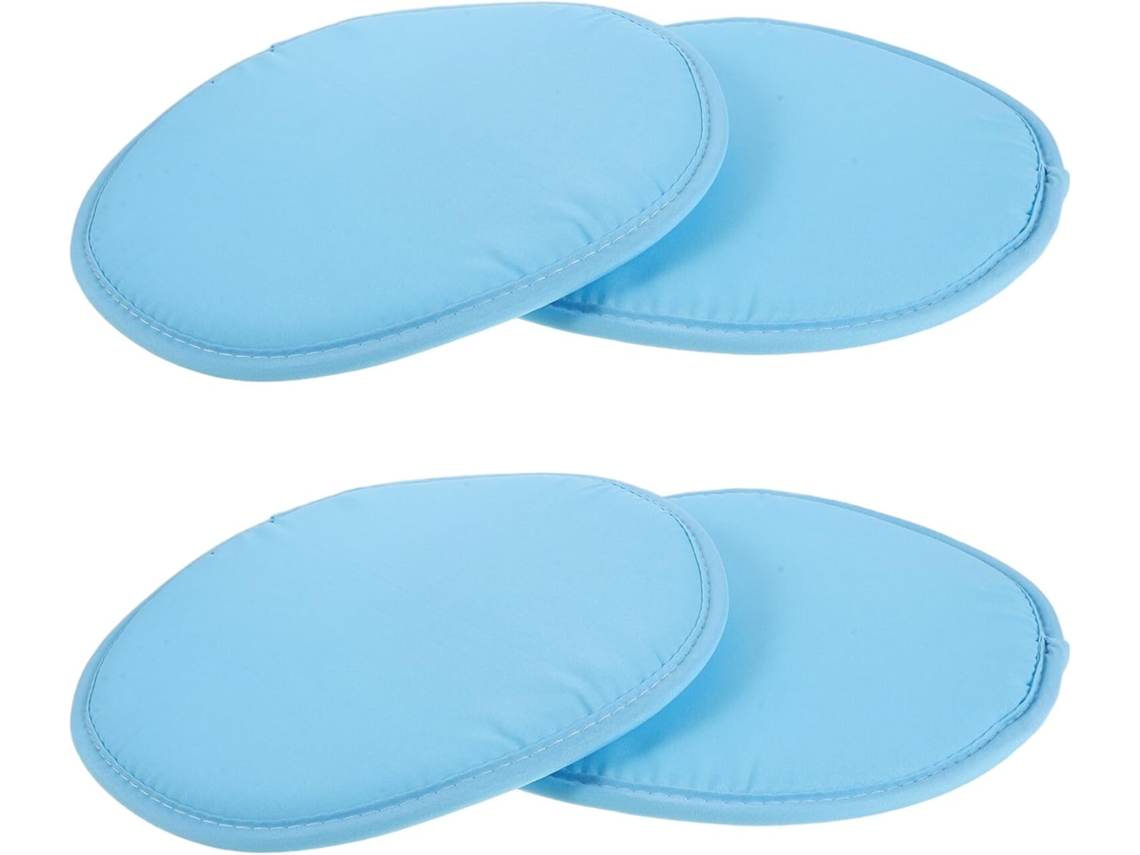 Kit de 4 Almofadas Redondas Inoomp para Assento Externo, Leves, Repelentes À Água, na Cor Azul Celeste. Ideais para CHABERLU
