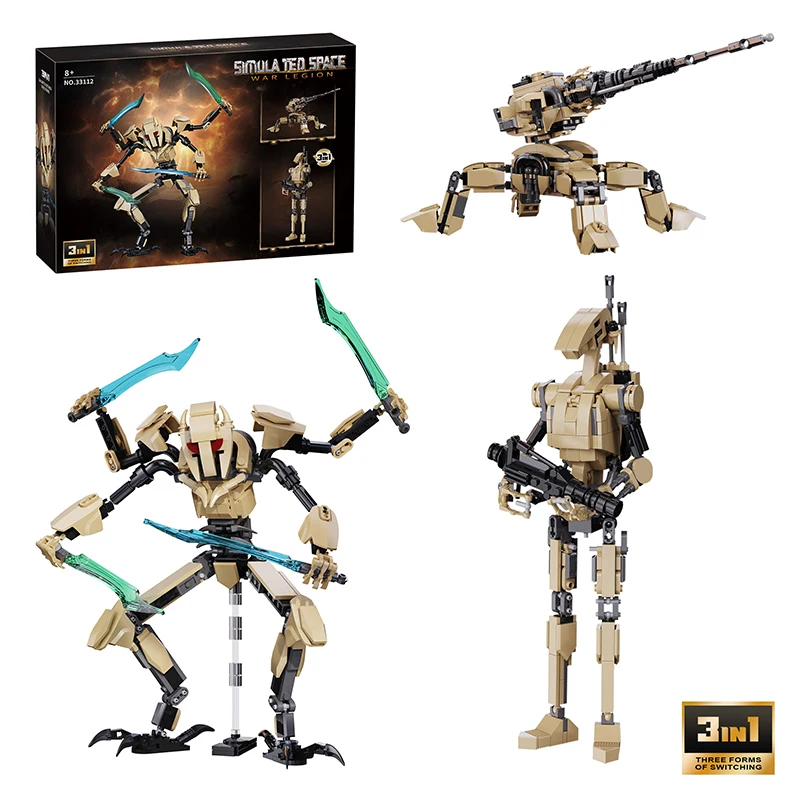 Blocos De Montar Três Em Um: Soldado Espacial, Canhão De Artilharia Do Projeto Interestelar - Blocos De Montar Criativos