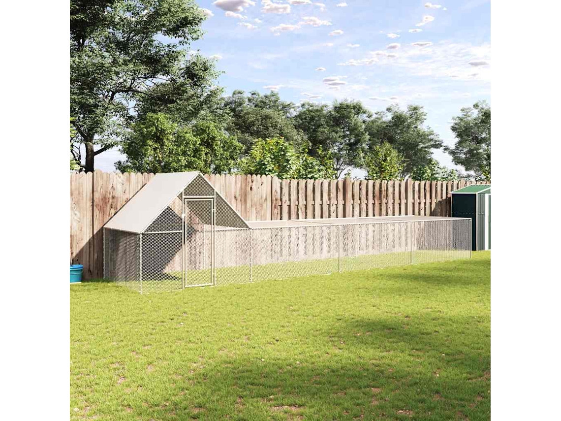 Vidaxl Galinheiro 8x2x2 M Aço Galvanizado