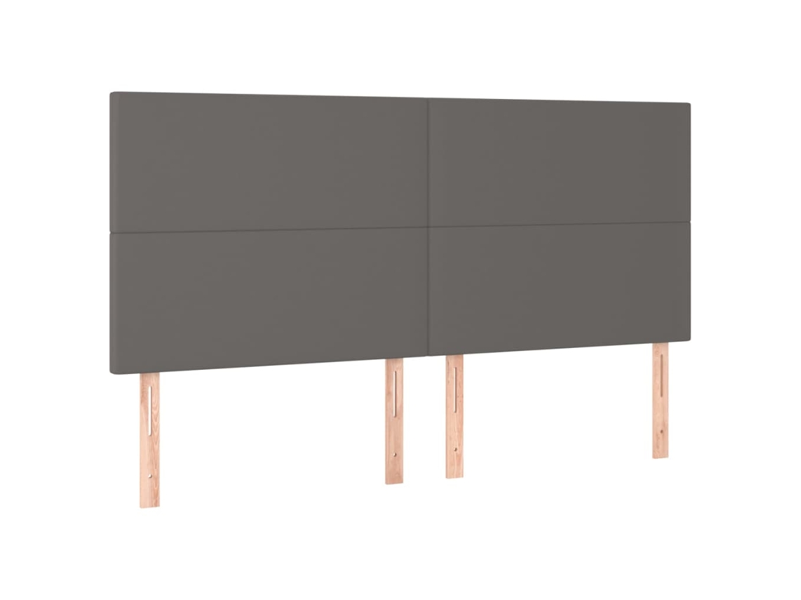 Cabeceira Cinza 200x5x118/128 Cm Couro Sintético MAISON EXCLUSIVE