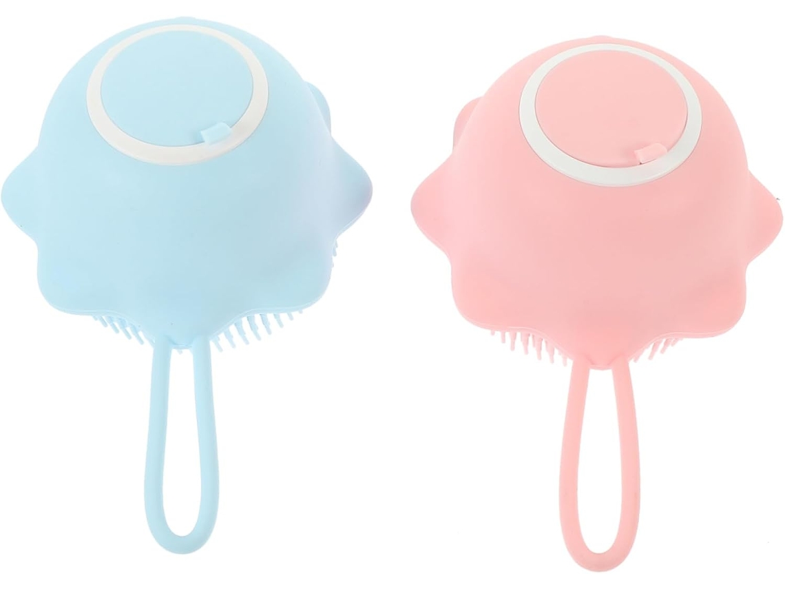 Conjunto De 2 Escovas Silicone Para Banho Healifty, Para Bebês E Adultos, Com Design Ergonômico Para Uma Limpeza Suave