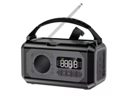 Rádio de manivela solar de 12000mAh com lanterna de emergência BESTVITE (cinza)