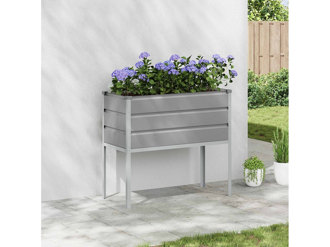 Vidaxl Floreira Cinzento-claro 100 X 45 X 90 Cm Aço Galvanizado
