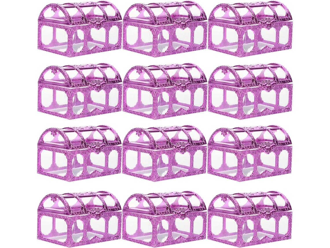 Caixa De Doces Para Casamento Com 12 Peças, Caixa Decorativa Rosa Fúcsia, Plástico Resistente, Recipiente Multiuso Para