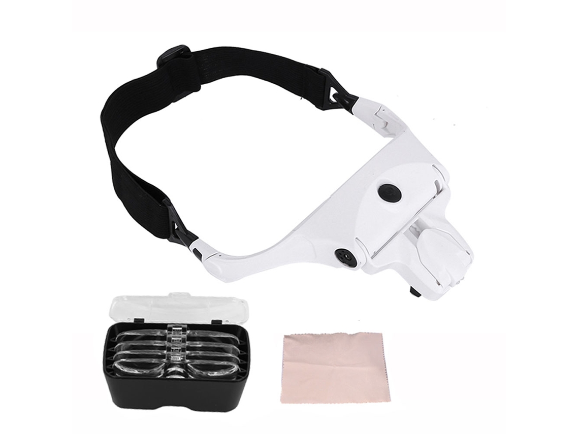 Lupa Portátil Recarregável Usb Com 2 Leds E 5 Lentes Intercambiáveis (1x-3.5x), Ajuste De Comprimento De Foco