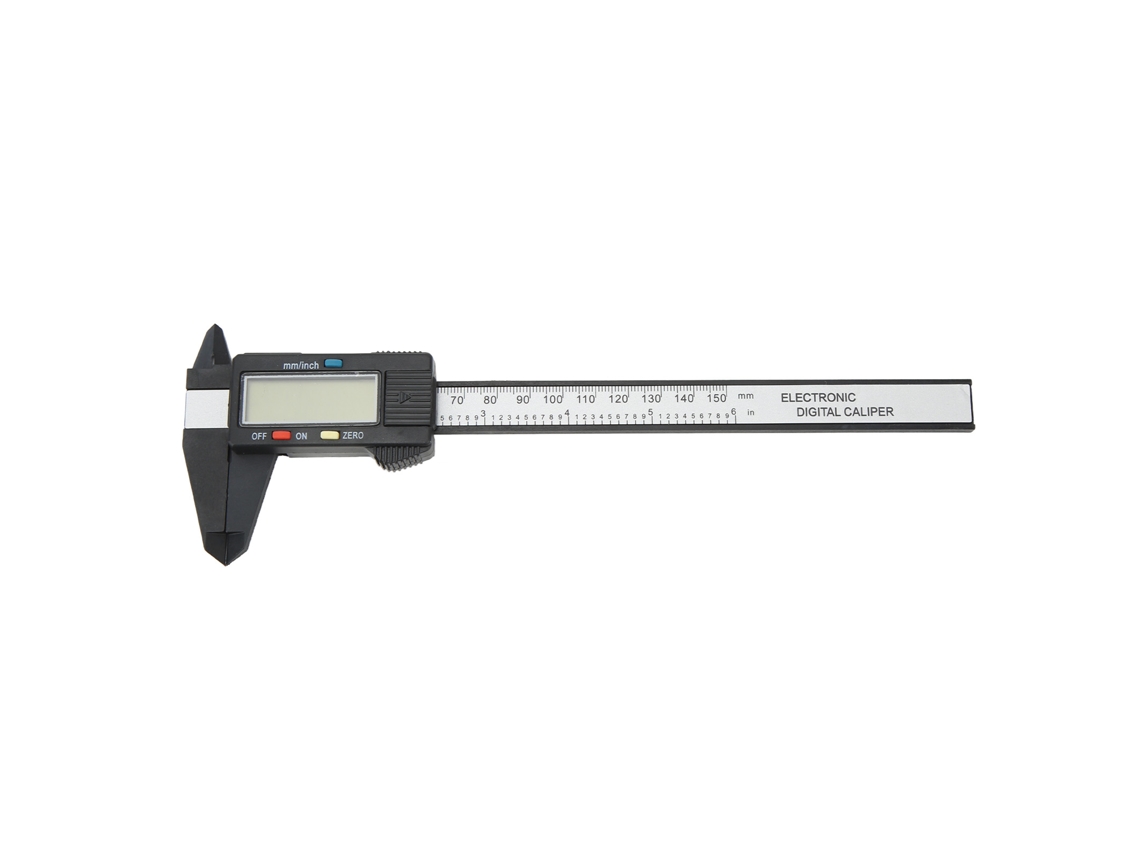 Pie De Medir Digital Electrónico Com Tela Lcd 6 Polegadas/150mm Ferramenta De Medição Conversão Polegadas/milímetros Pa66 Preto