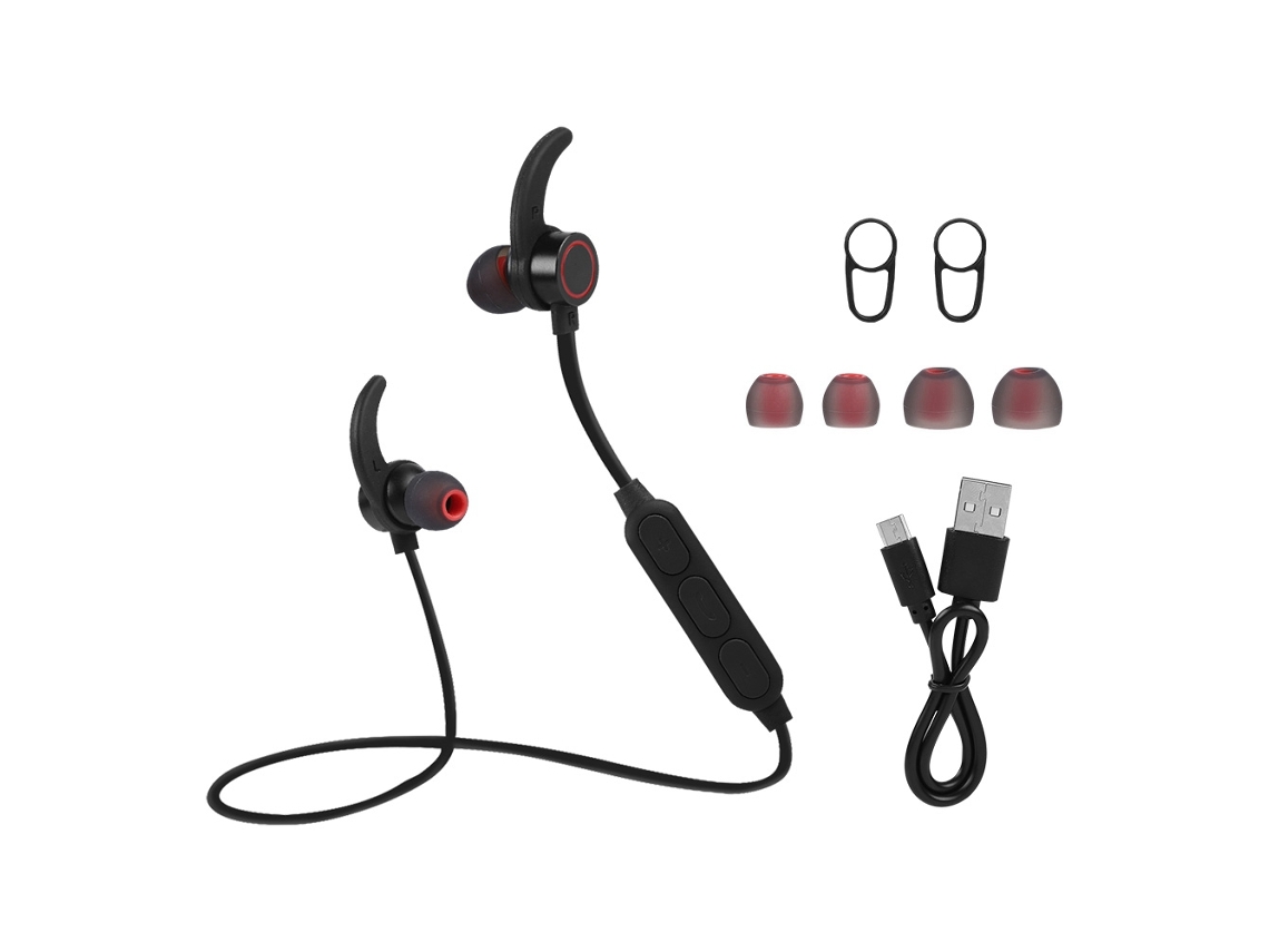 Fones esportivos Bluetooth EOOCOO sem fio, intra auriculares, 6h de uso