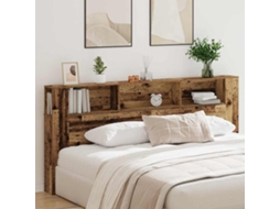 Vidaxl Cabeceira Com Armário Madeira Antiga 220 X 18,5 X 102,5 Cm