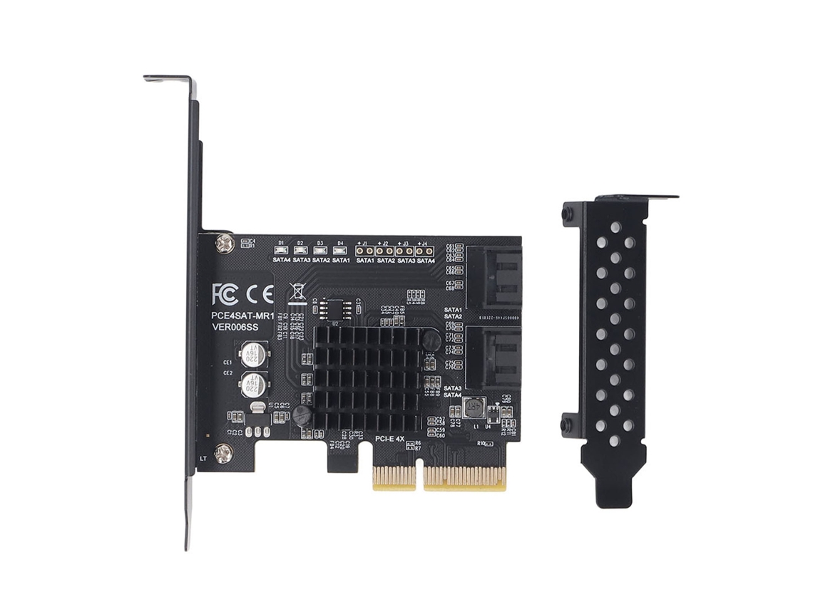 Placa De Expansão Sata3.0 Pci E4 Porta 6gbps Chipset 88se9230 Adaptador Raid De 4 Portas