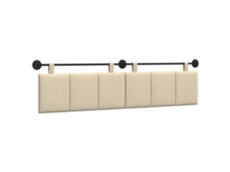 Conjunto 1 Cabeceira Suspensa Vidaxl Creme Veludo (210 X 55 X 5 Cm)