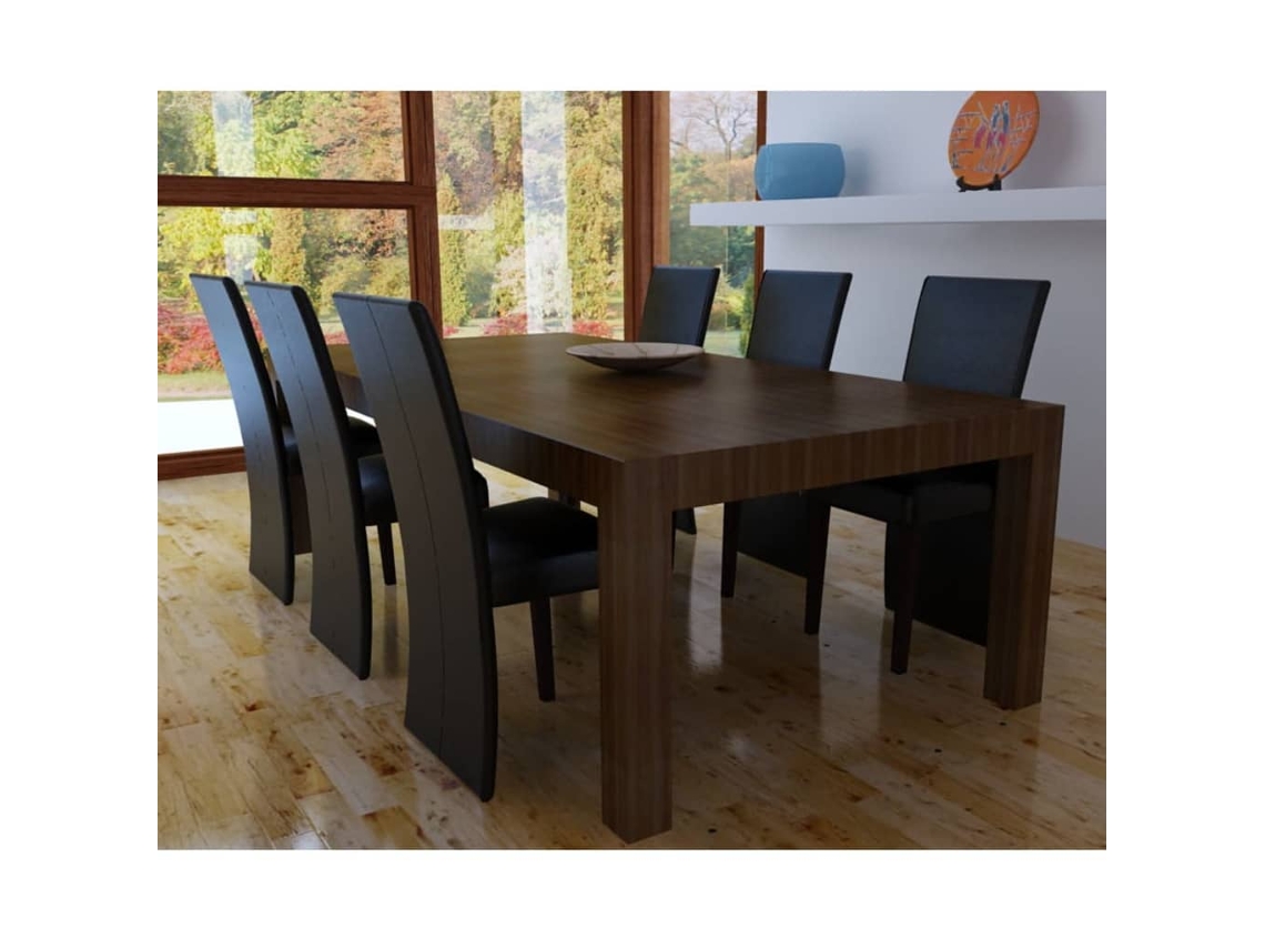 Cadeiras de Jantar 6 Pcs Couro Artificial Preto MAISON EXCLUSIVE