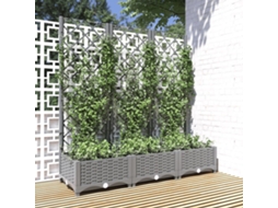 Vidaxl Vaso/floreira Jardim C/ Treliça 120x40x121,5 Cm Pp Cinza-claro