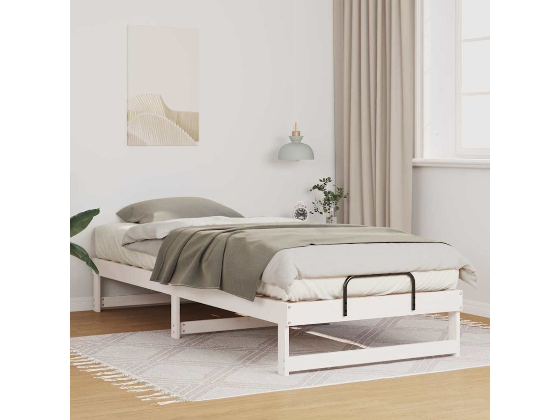 Vidaxl Estrutura Da Cama Branco 80 X 220 Cm Madeira De Pinheiro Sólida