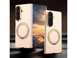 Capa Panoona Para Galaxy Z Fold 7, Fabricada Em Pele, Com Alça De Pulso Antiderrapante E Resistente A Impactos Rosa
