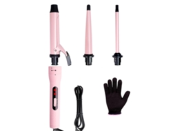Modelador de Cabelo Elétrico Rosa 3 Ponteiras Intercambiáveis Ptc Aquecimento Temperatura Ajustável YANYXR