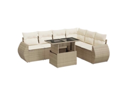 Garden Sofa Set, Garden Sofa Sets Vidaxl Bege Rattan / Vime (n/a)
