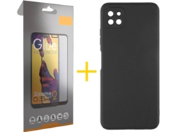 Capa e Película de Vidro Full Samsung A22 5G SKYHE Silicone Líquido Preto