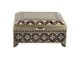 Caixa de Joias Vintage Bronze com Relevo Floral M