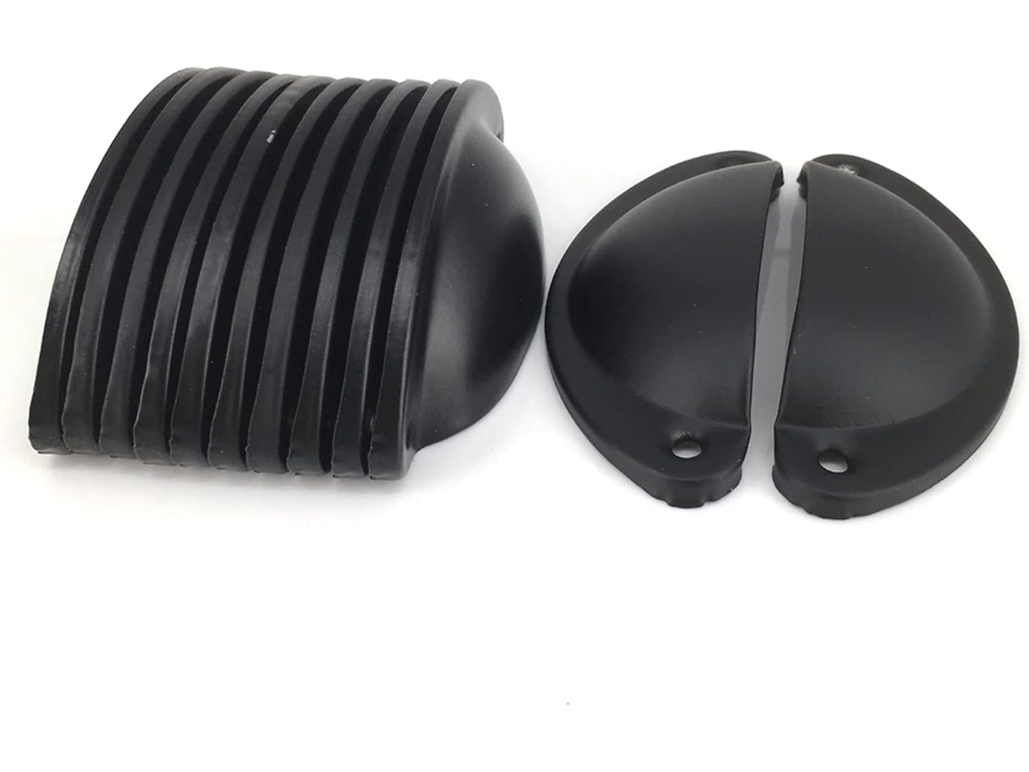 Conjunto De 10 Puxadores E Maçanetas Em Aço Preto Com Formato Concha Para Armários Gavetas, Estilo Antigo