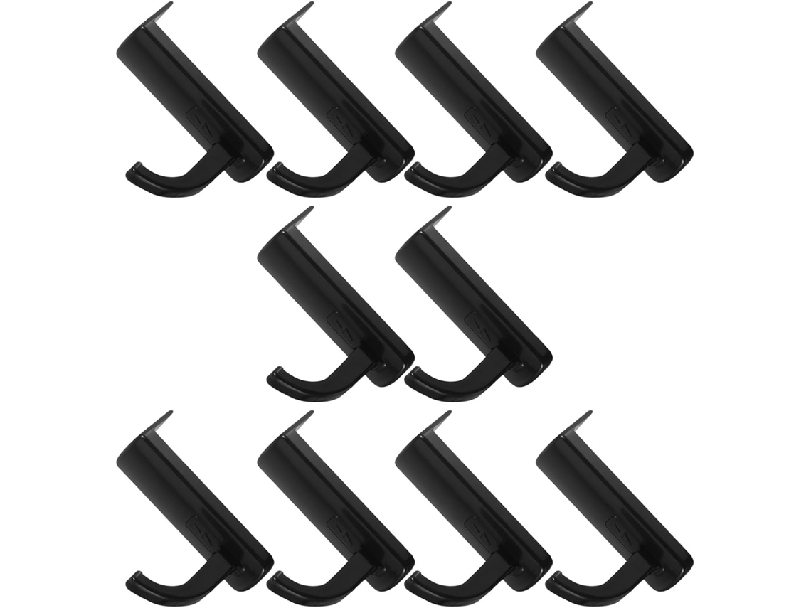 Conjunto De 10 Ganchos De Plástico Preto Para Fones De Ouvido, Ideais Para Monitores - Fácil Instalação E Fixação