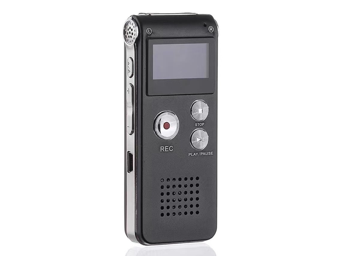 Lurelia Gravador De Voz Digital 8gb Com Usb Recarregável, Reprodução Mp3 Para Reuniões, Aulas, Entrevistas - Preto