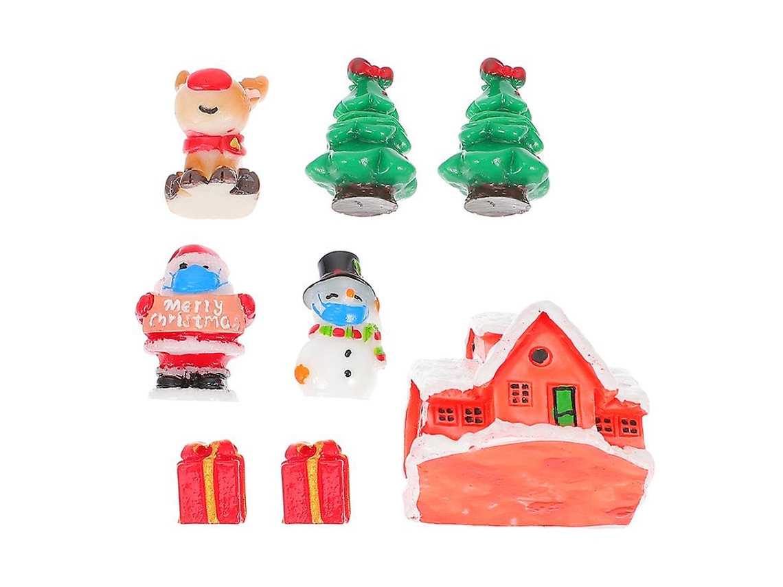 8 Peças de Mini Enfeite de Natal ALLINLESS