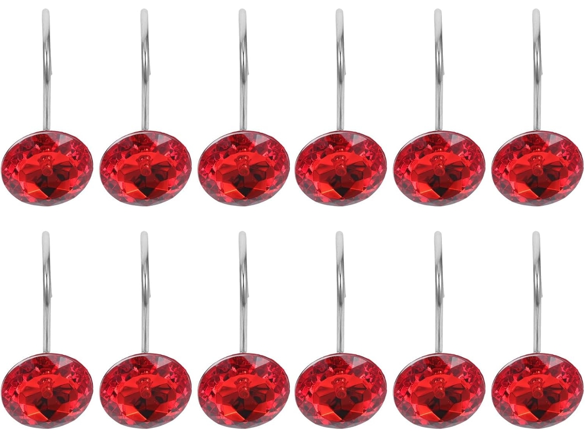 Ganchos Decorativos, 12 De Cortina Ferro Acrílico Reforçados Para