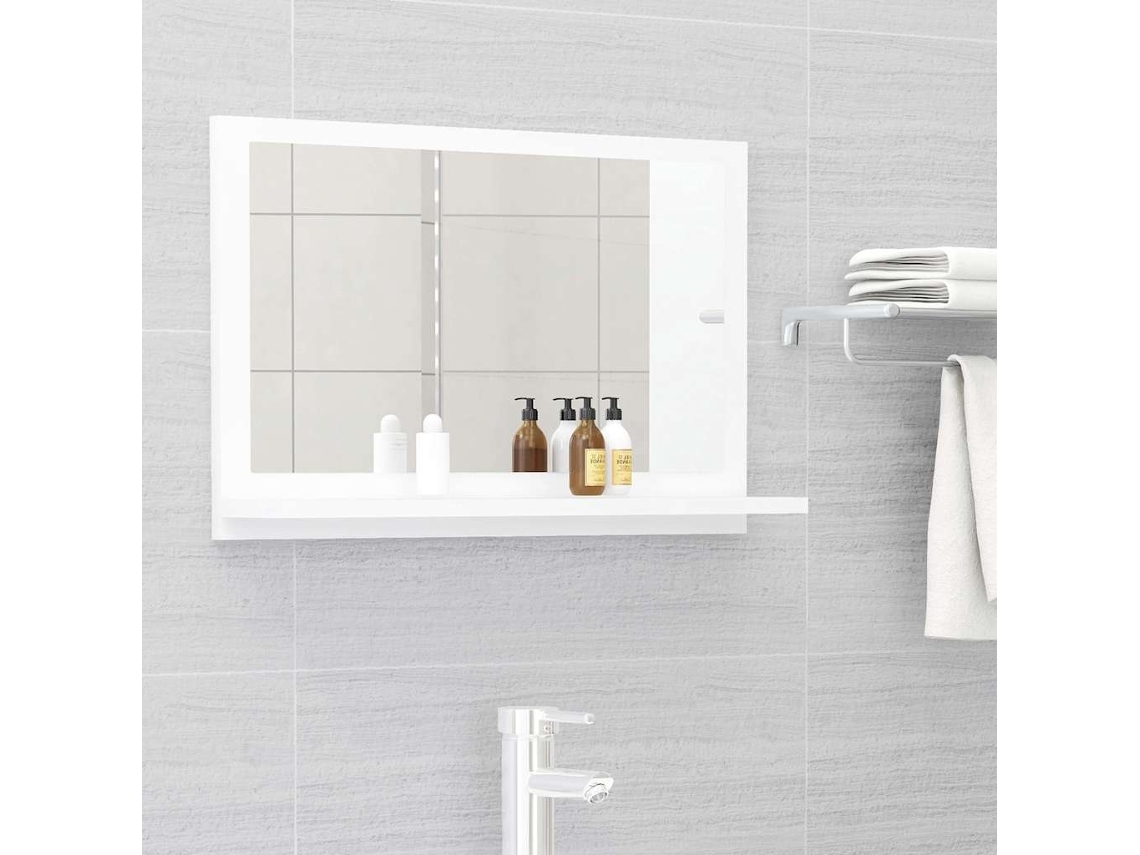 Vidaxl Espelho De Casa De Banho Derivados De Madeira Branco