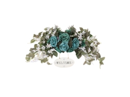 Espelho de Porta com Decoração Floral Azul Lago LAXISCREED