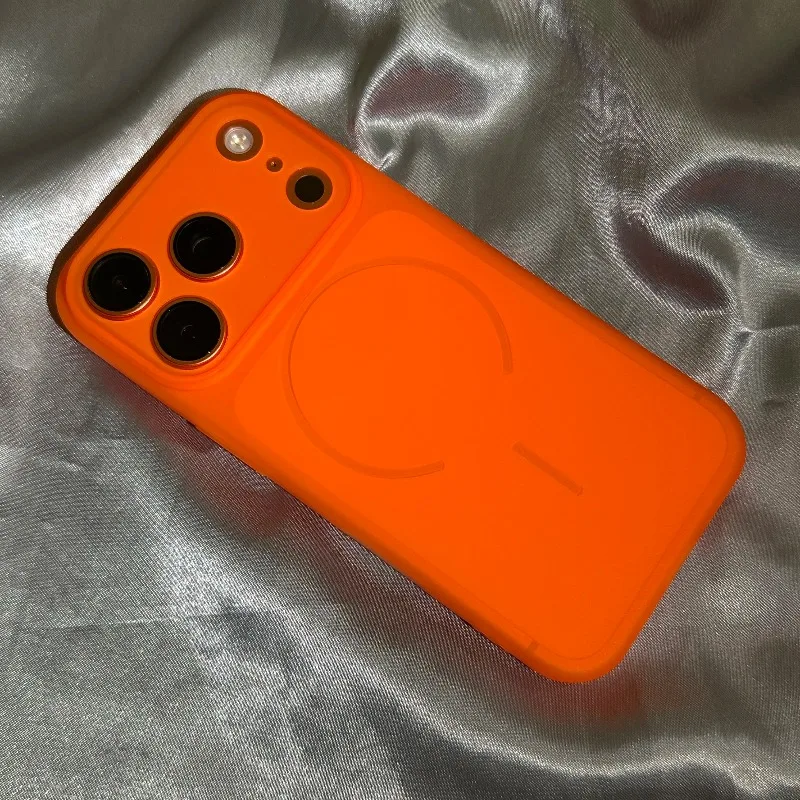 Capa Protetora Antichoque Em Tpu (laranja) Para Iphone 13, Silicone Fosco.