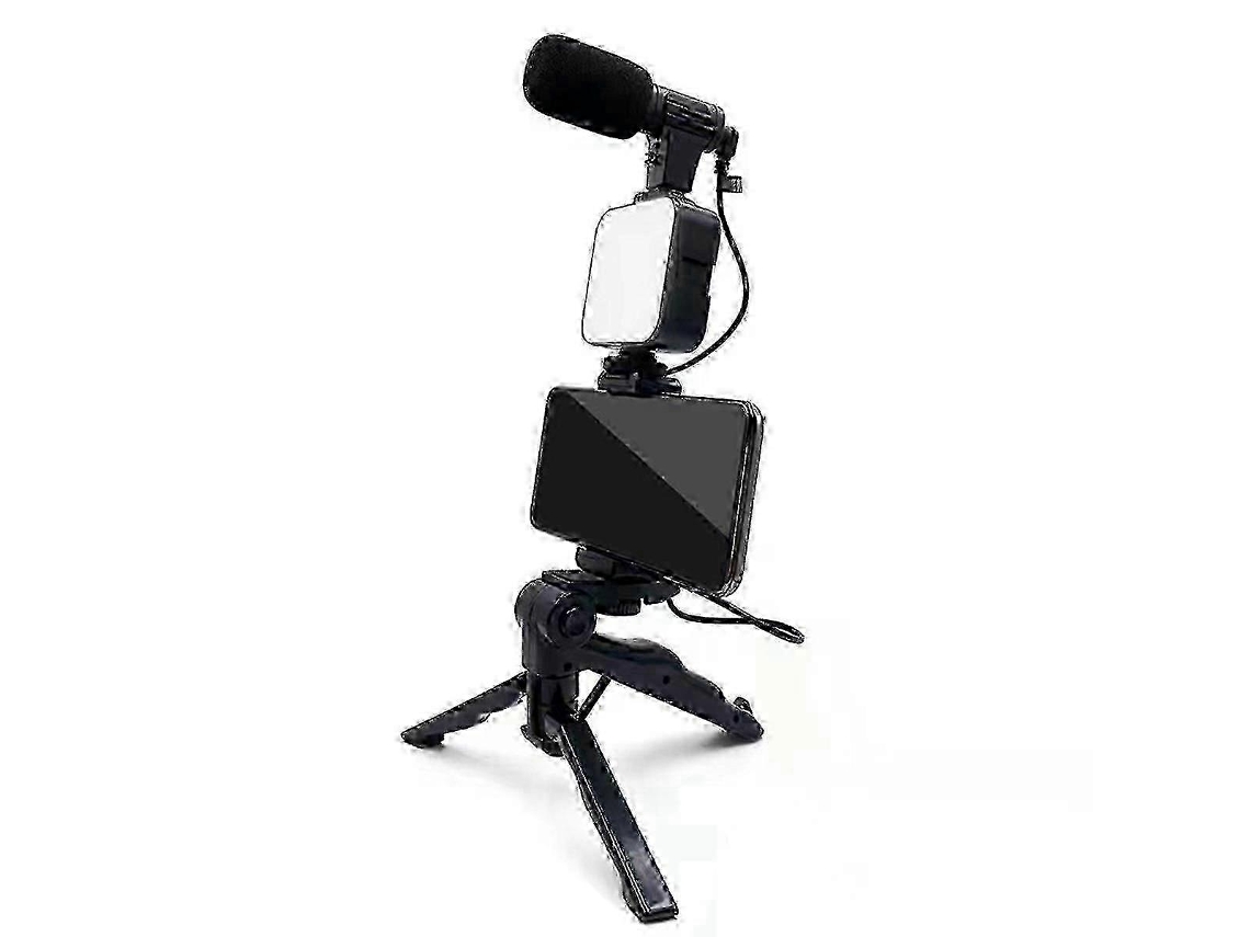 Kit De Tripé Para Celular Com Microfone E Luz De Preenchimento Led Para Vlogs E Gravação Ao Vivo Nostalgia88