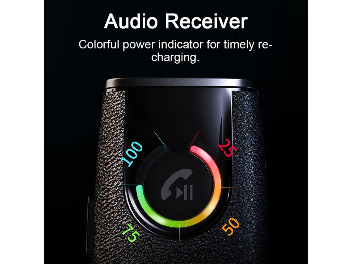 Receiver De Áudio Sem Fio Bt 3.5mm Para Carro Com Chamadas Handsfree