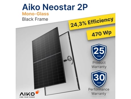 Robinsun® Kit Solar 800w Telhado De Telhas 2x 470 Wp Aiko 2p Micro Inversor Tsun 800w 2x Fixação Cabo 5m (aparafusado)