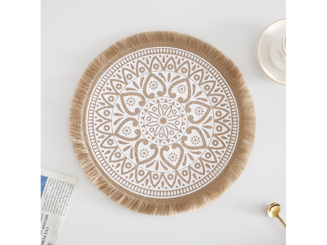 Toalha De Mesa De Linho, Pacote Com 2, Para Decoração De Casamentos E Festas Familiares, Com Borlas Circulares E Mesa De Jantar Isolada Borla E