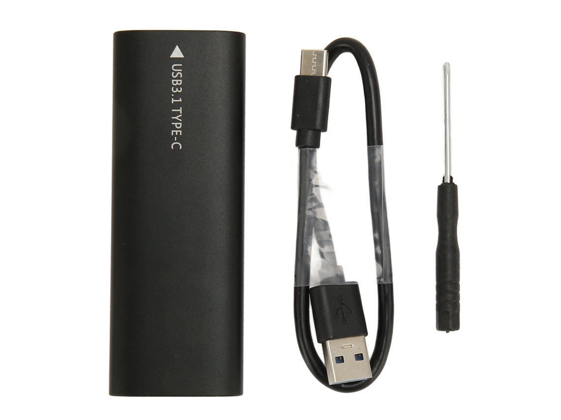 Enclosure De Ssd Sata M.2 Usb C 3.1 10gbps Portátil Type C Enclosure De Ssd Ngff Preto