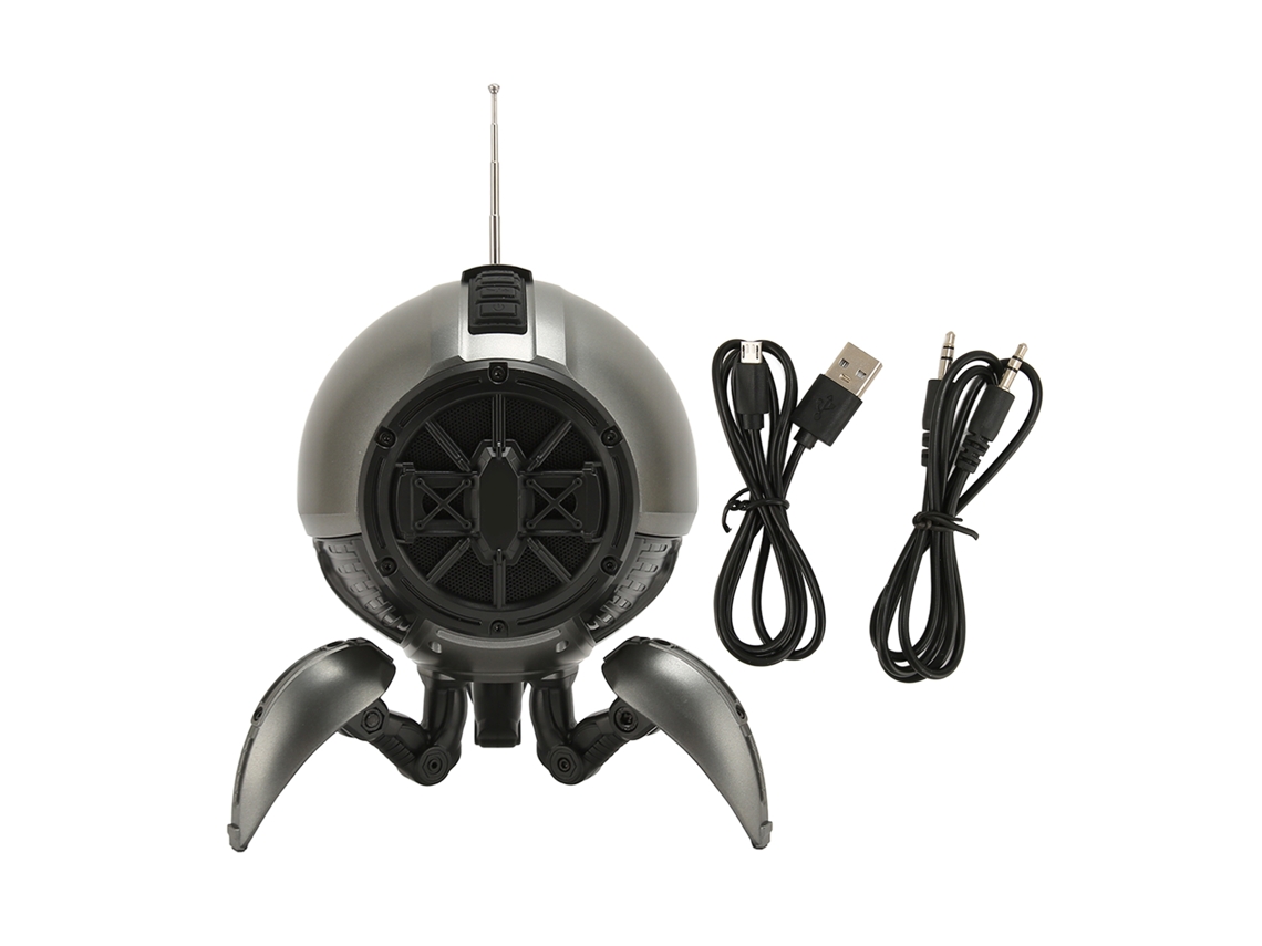 Caixa De Som Bluetooth Portátil Com Rádio Fm Luz Respiratória Estilo Hifi Som Sem Perda Cinza