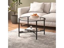 Vidaxl Mesa De Centro 70 Cm Vidro Temperado Preto E Transparente
