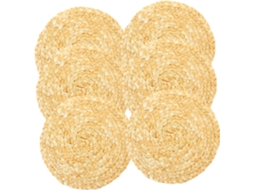 Conjunto De 6 Peças De Jogos Americanos De Palha Natural Trançada, Antiderrapantes E Com Proteção Isolante Para Mesas, D Gokoco