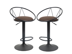 Conjunto de Mesa e Cadeiras VERIDIA CUOM, 5 Peças, 4 Banquetas, Mesa Retangular, Preto e Marrom