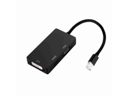 Cabledeconn Adaptador Conversor De Vídeo Hd 3 Em 1 Mini Dp Macho Para Hdmi Vga Dvi Fêmea
