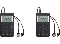 Receptor de Rádio Digital Estéreo Portátil Fm/am de Banda Dupla com Tela SFUSHOS (2 Unidades)