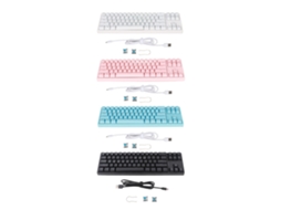 Teclado Mecânico LAXISCREED com 71 Teclas, Interruptor Azul, Retroiluminação RGB, Interface Type C