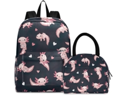 Mochila Impermeável E Isolada Para Crianças, Mochilas Estudantes Universitários, Adoráveis Axolotes