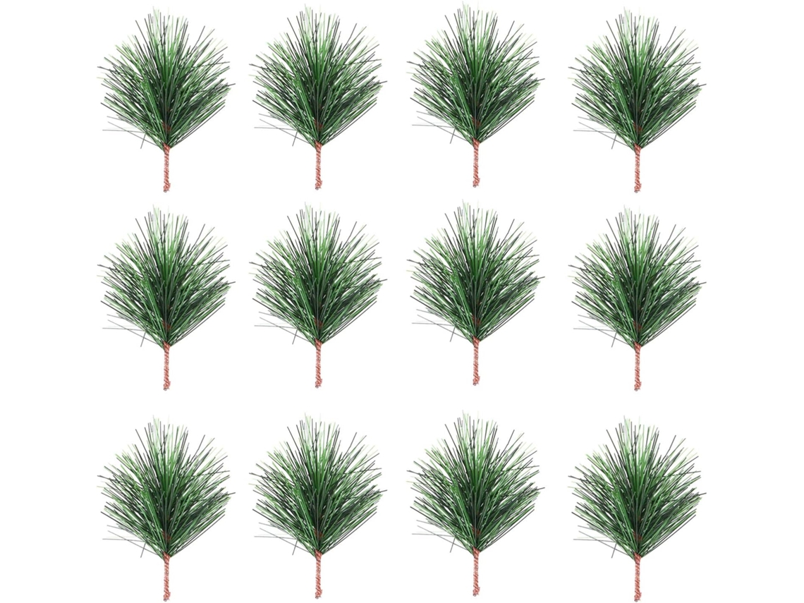 24 Unidades de Agulhas de Pinheiro de Natal Ramos de Pinheiro Artificiais Galhos de Pinheiro Hastes Picaretas Plantas Verdes Agulhas de Pinheiro