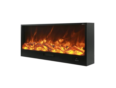 CAMINETTO VULTURO Sined 1,5 metros de comprimento lareira eléctrica integrada 1500W, Preto