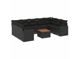 Garden Sofa Set, Garden Sofa Sets Vidaxl Preto Rattan / Vime (n/a)