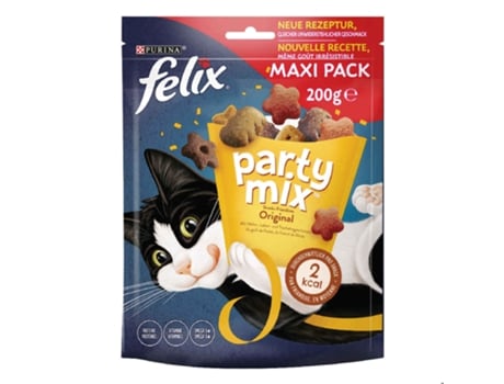 Purina Felix Party Mix Original Frango, Fígado e Peru Petisco para Gatos Adultos